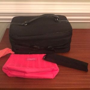 Lancôme train case, cosmetic bag, and brush case